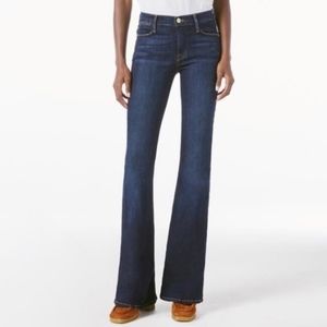 Frame Le High Flare Dark Wash Denim Jeans